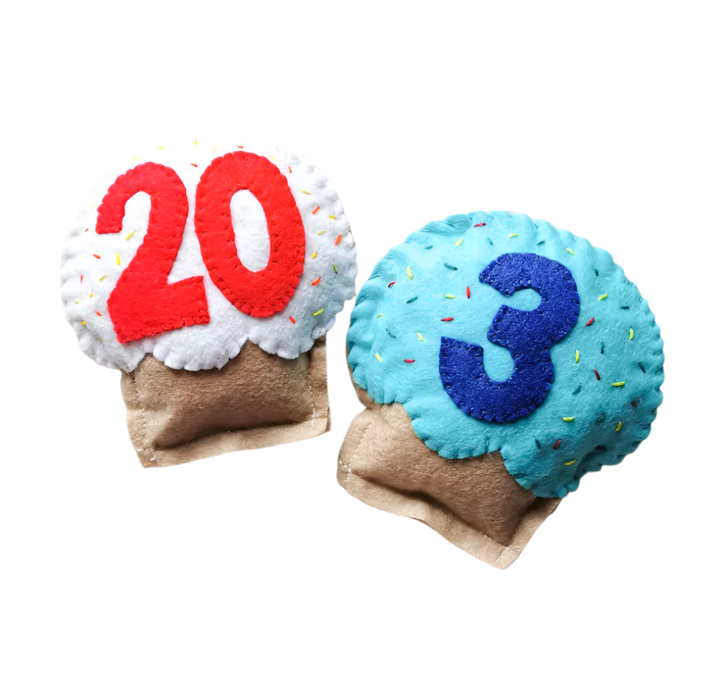 Catnip Cat Toy Felt Cupcake