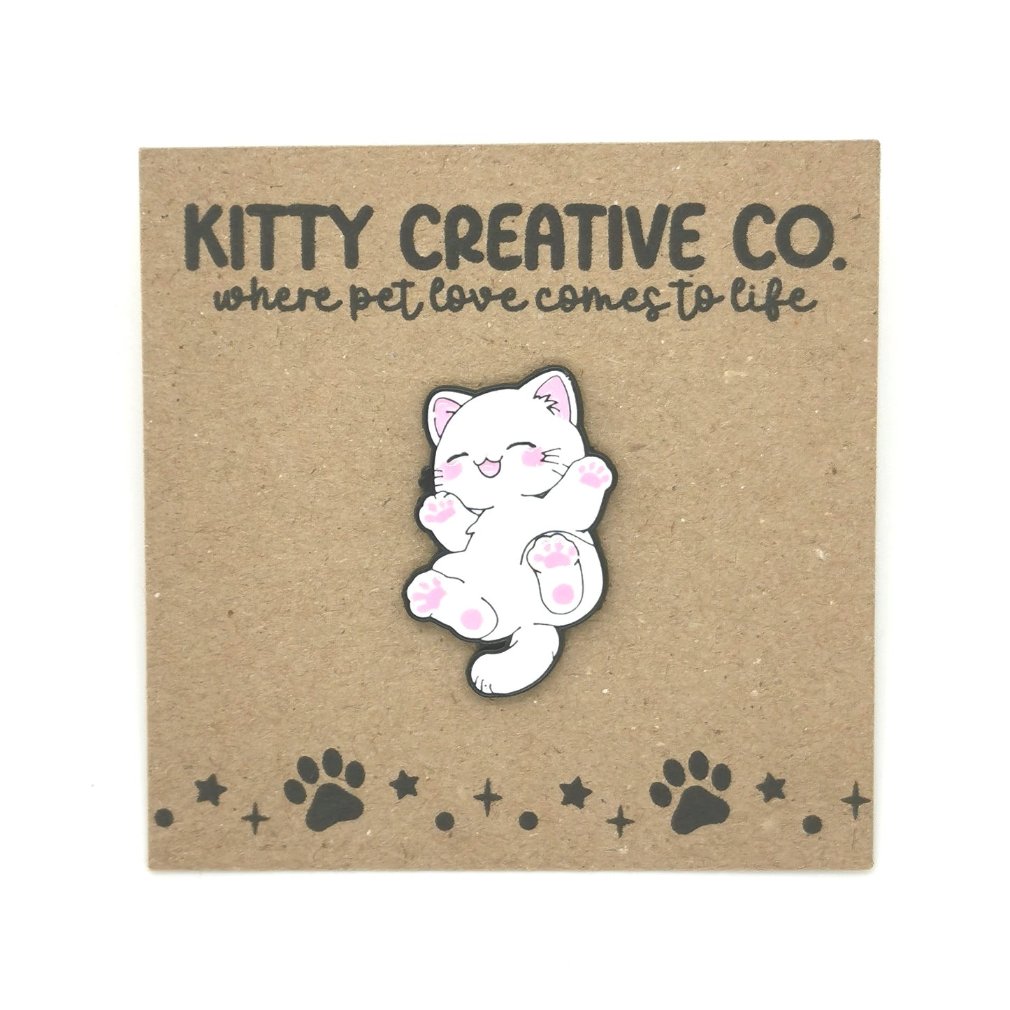 White Cat Enamel Pin