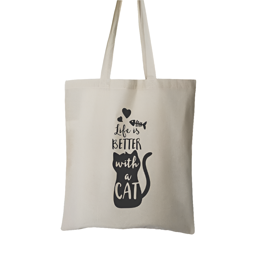 Life Is Better With A Cat Cotton Tote Bag