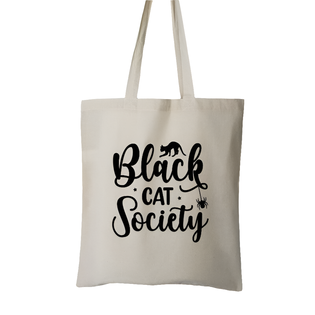 Black Cat Society Cotton Tote Bag