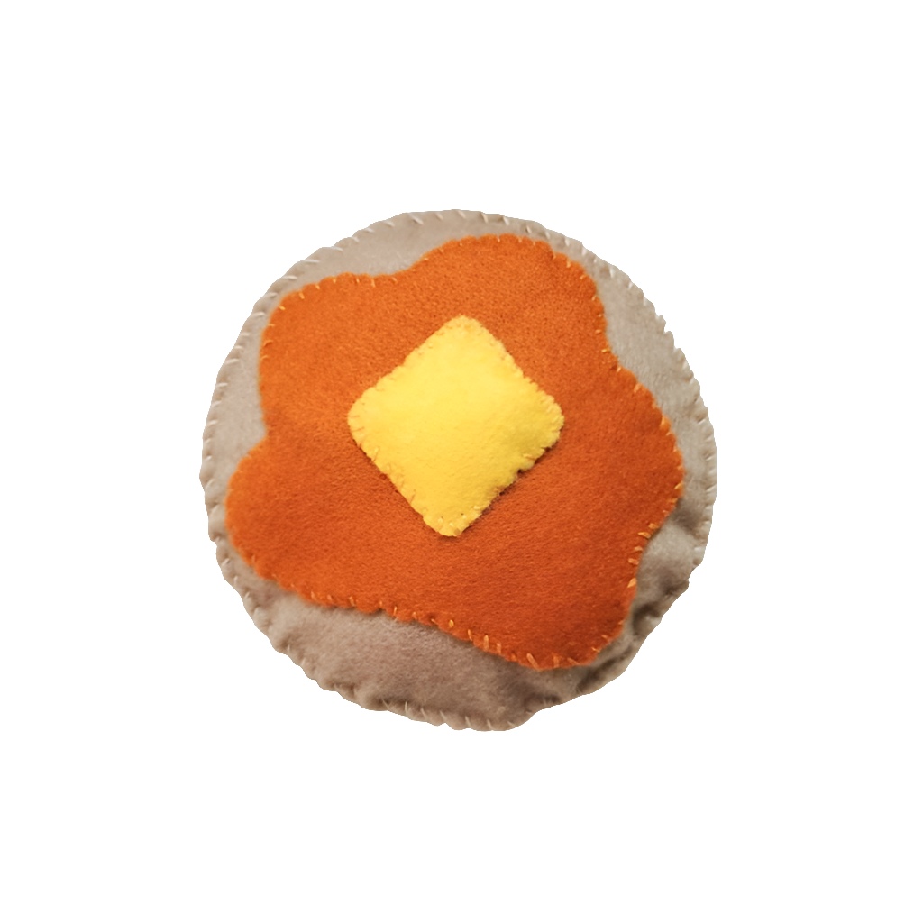 Catnip Cat Toy pancake made from felt and stuffed with strong smelling catnip