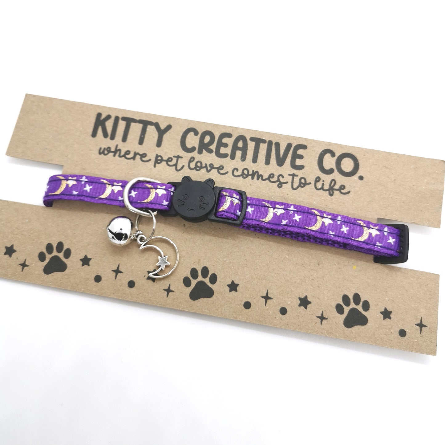 Purple Stars Cat Collar