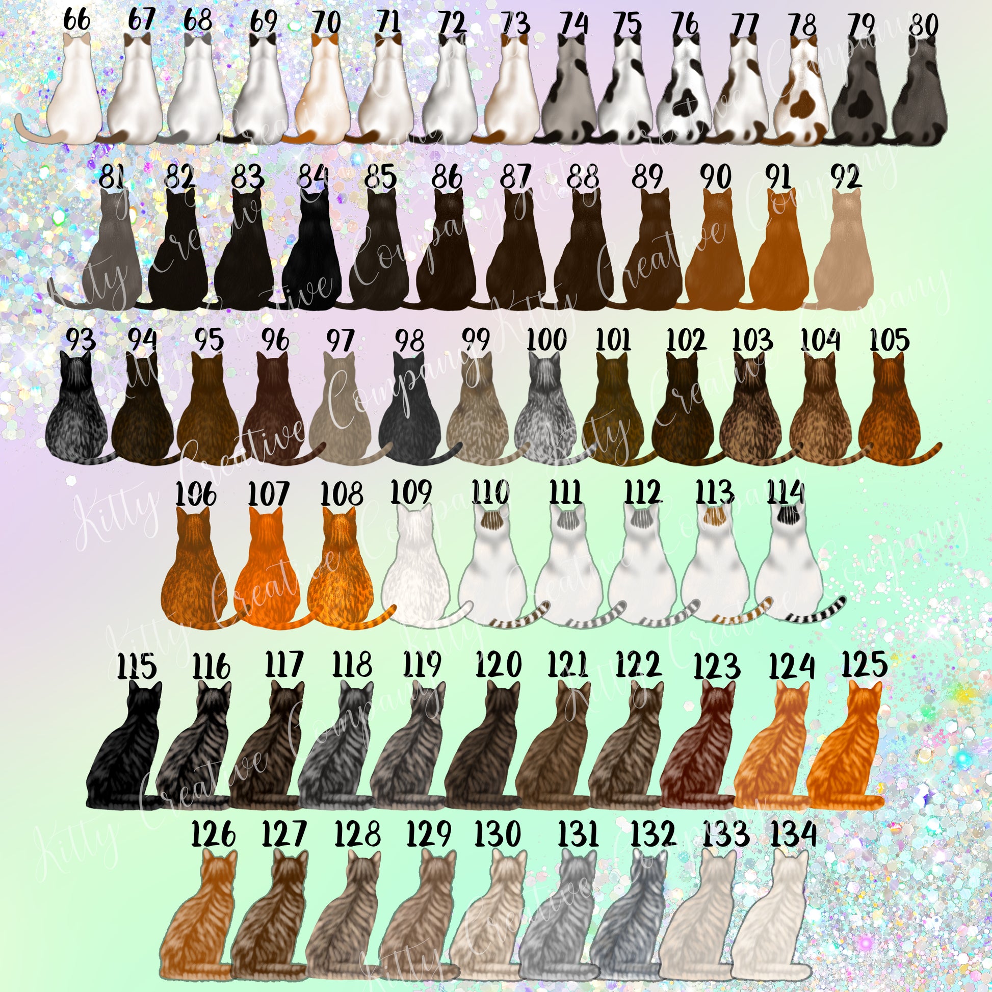 The second picture of cat options numbered 66 to 134