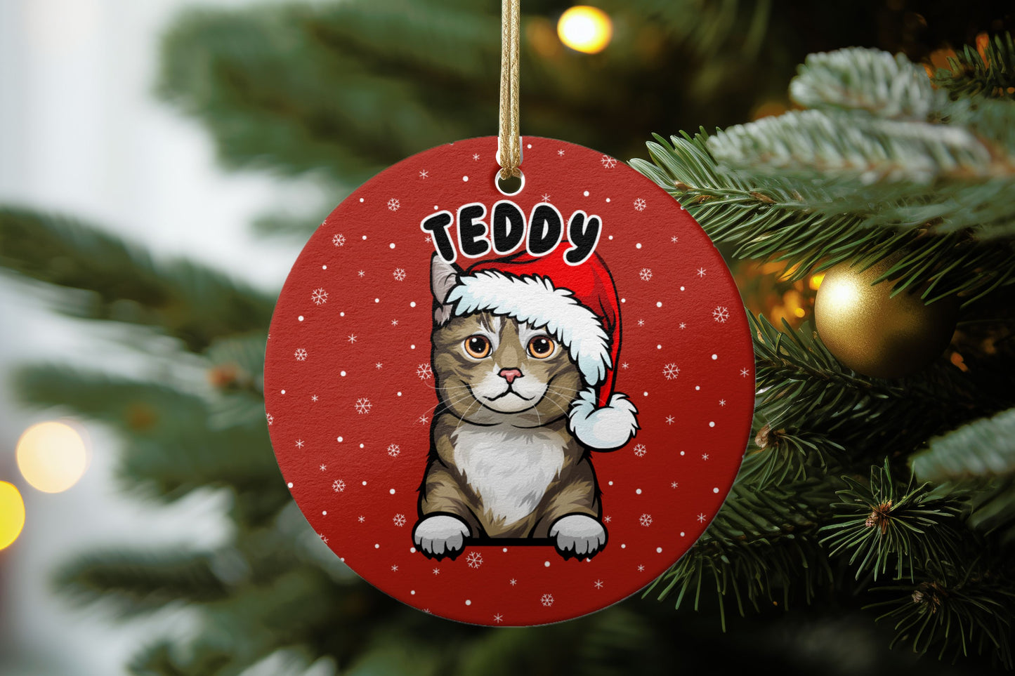 Personalised Cat Christmas Ornament