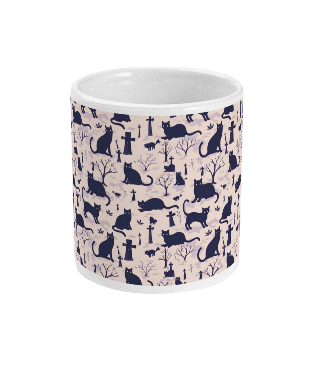 Cats In A Graveyard Purple Mug