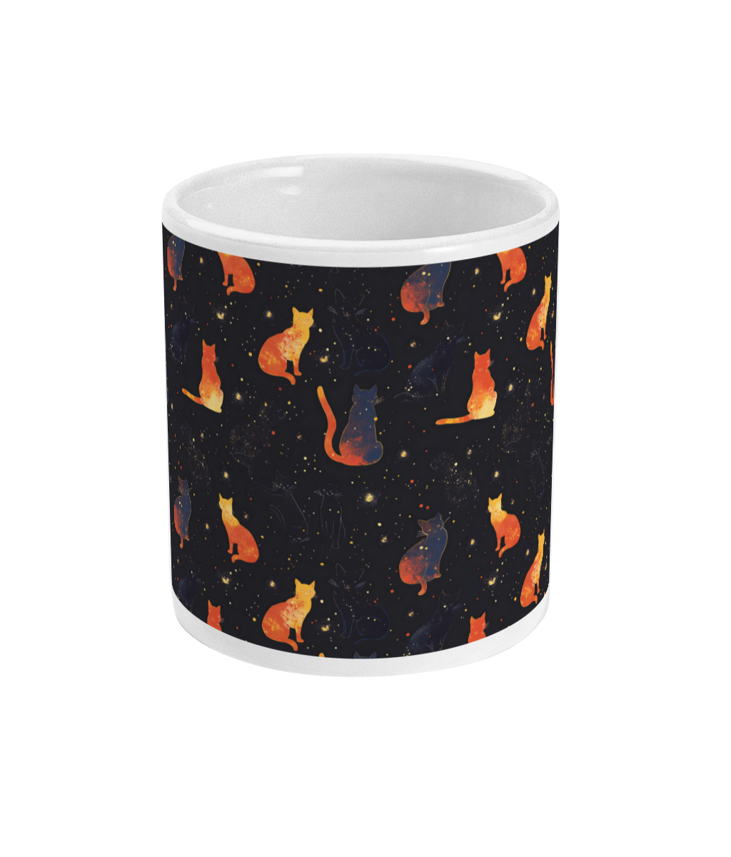 Galaxy Cats Black Mug