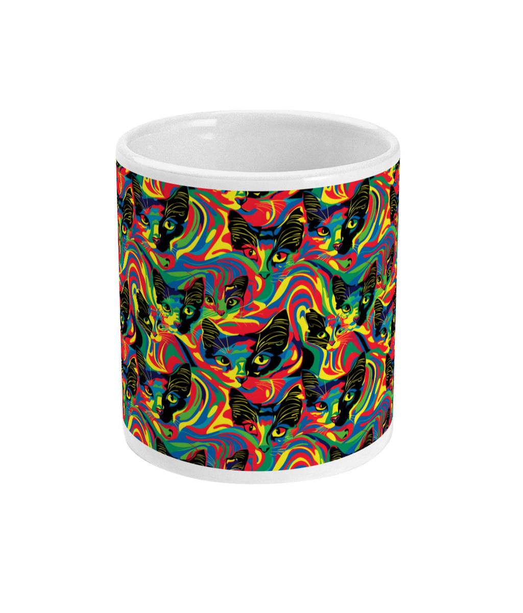 Bright Psychedelic Cats Mug