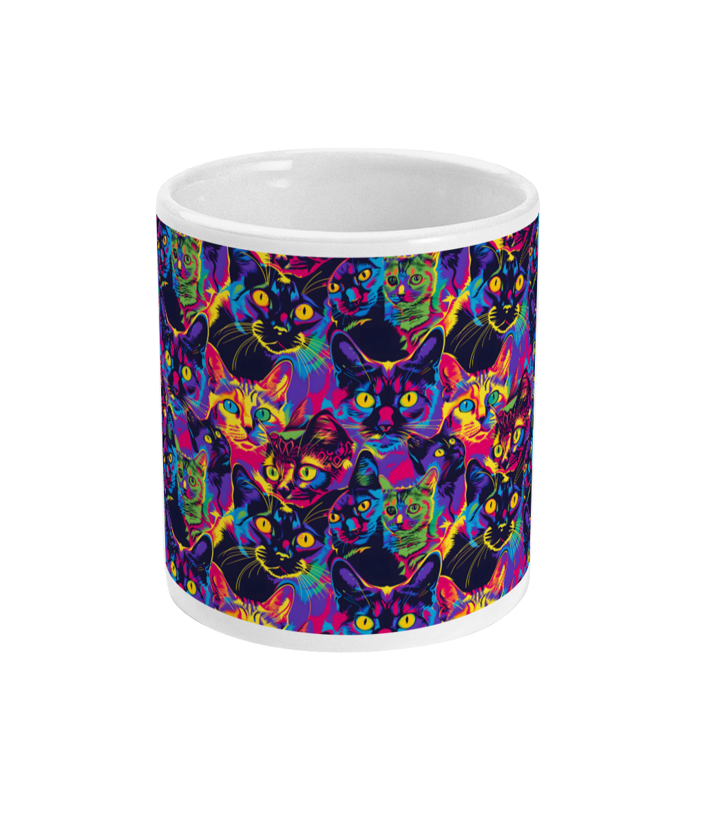 Purple Psychedelic Cats Mug