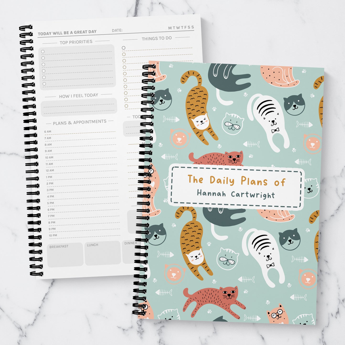 Cat Personalised Daily Planner