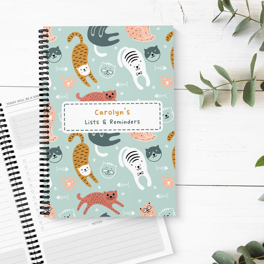 Cat Personalised To-Do List Book