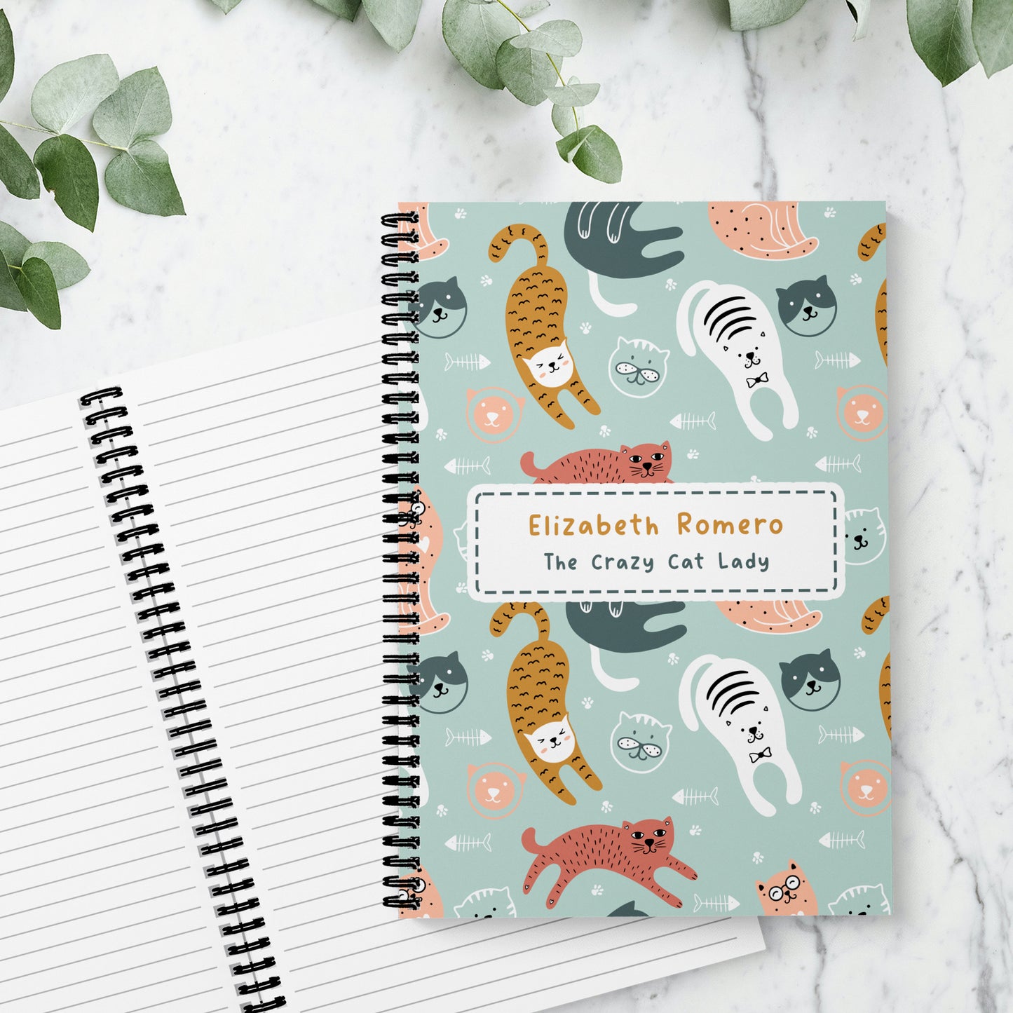 Cat Personalised Notebook