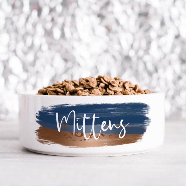 Blue and Copper Personalised Pet Bowl