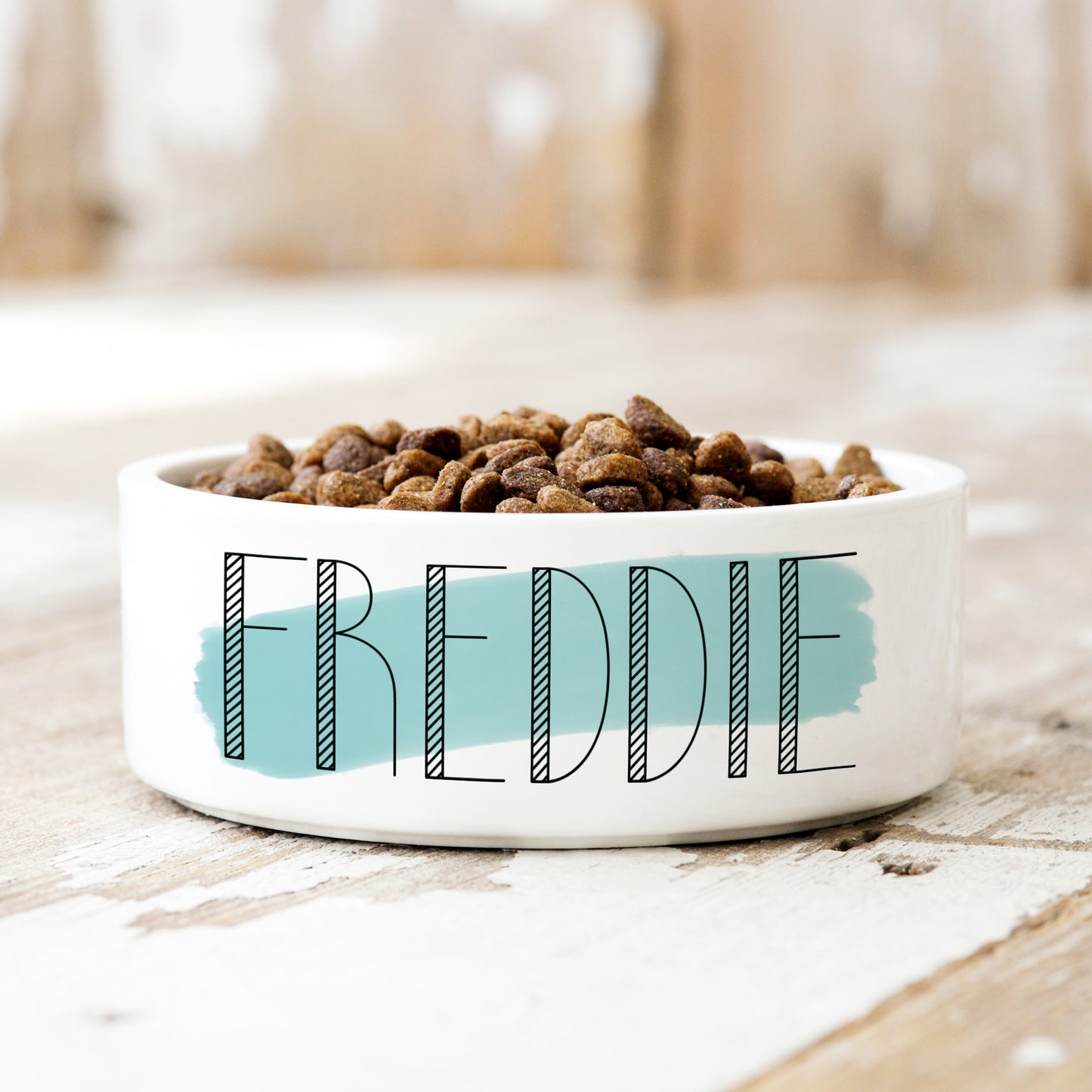 Minimalist Blue Personalised Pet Bowl