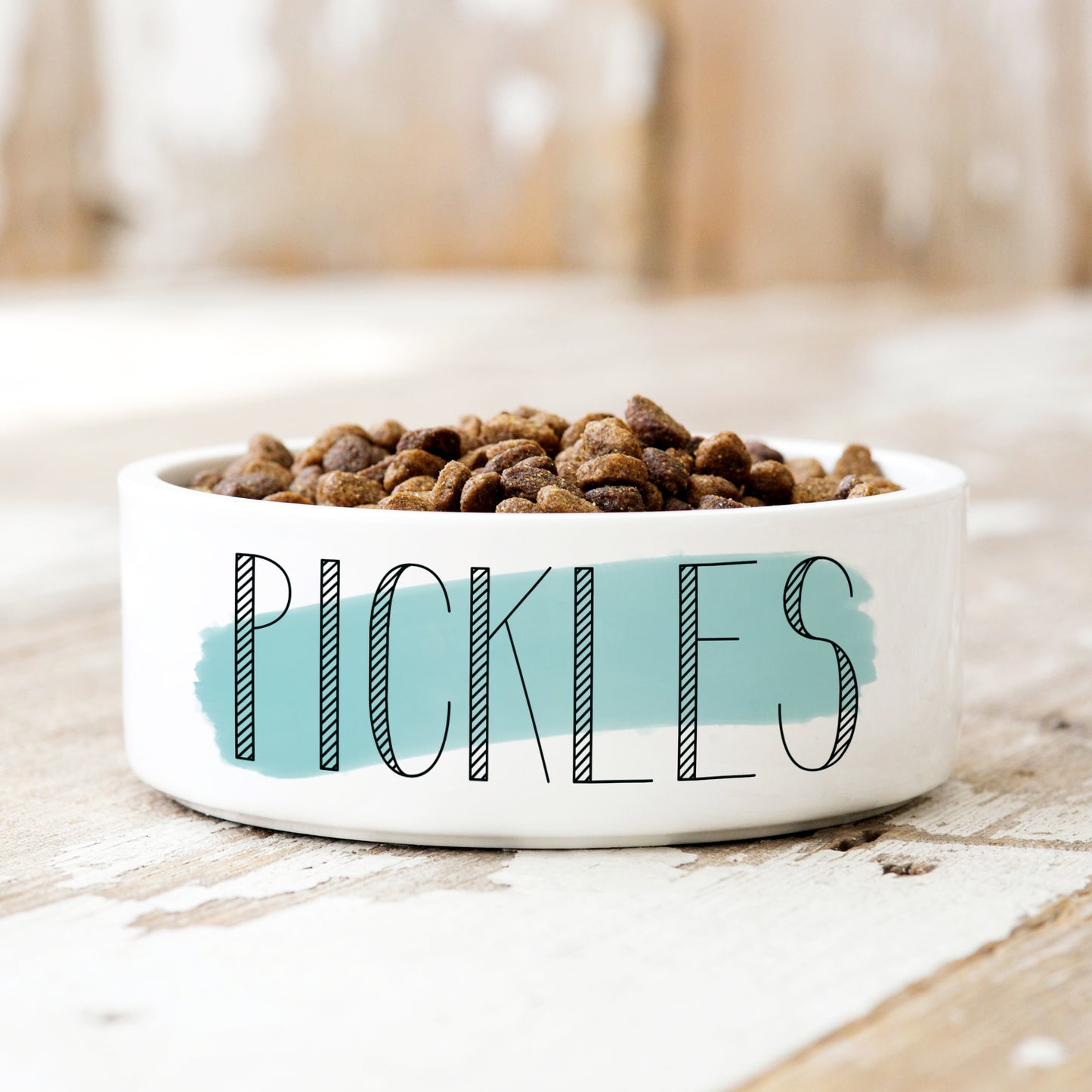 Minimalist Blue Personalised Pet Bowl