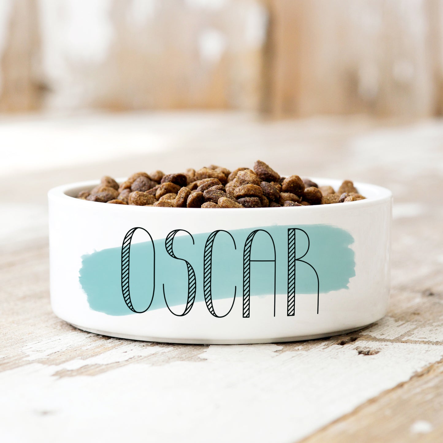 Minimalist Blue Personalised Pet Bowl