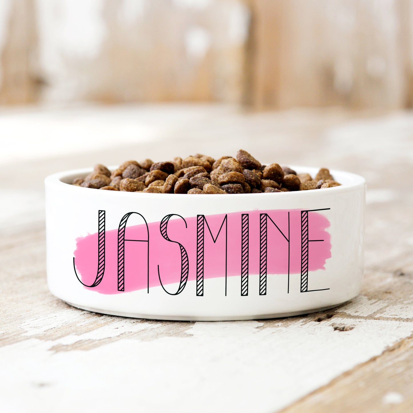 Minimalist Pink Personalised Pet Bowl