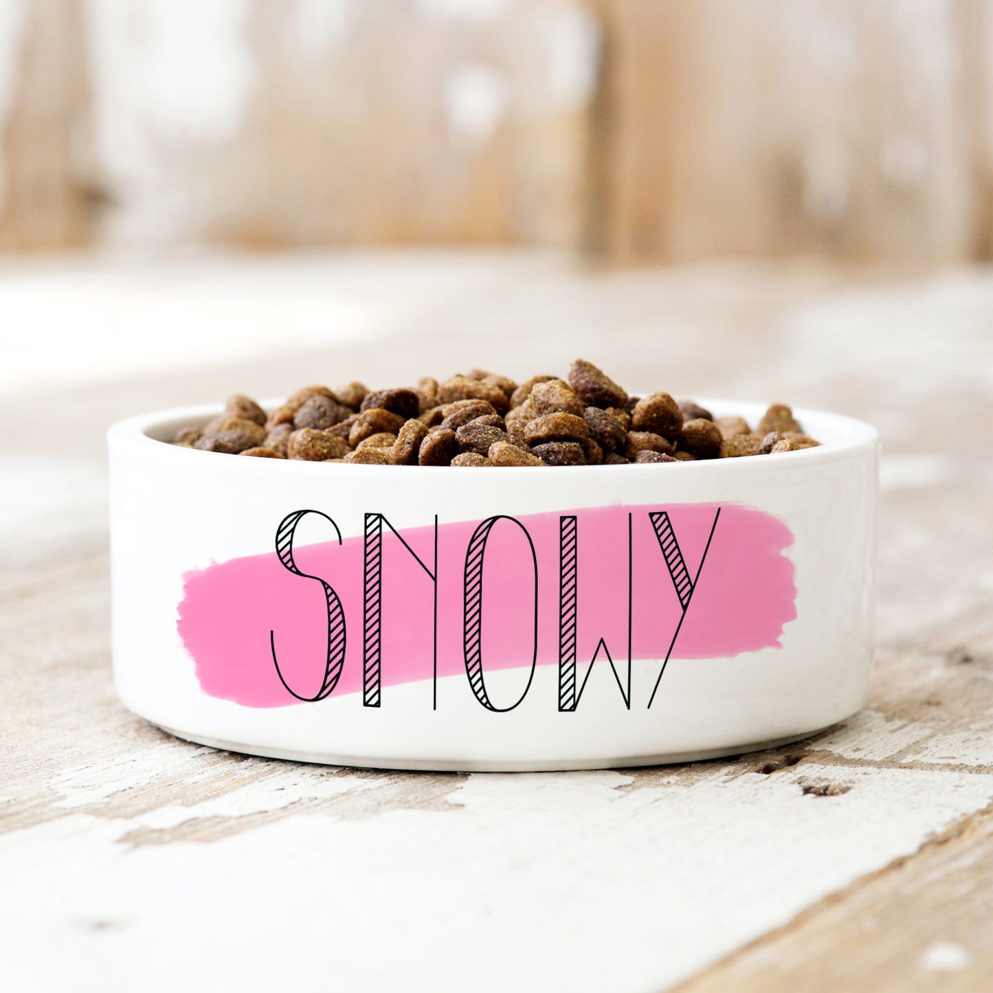 Minimalist Pink Personalised Pet Bowl