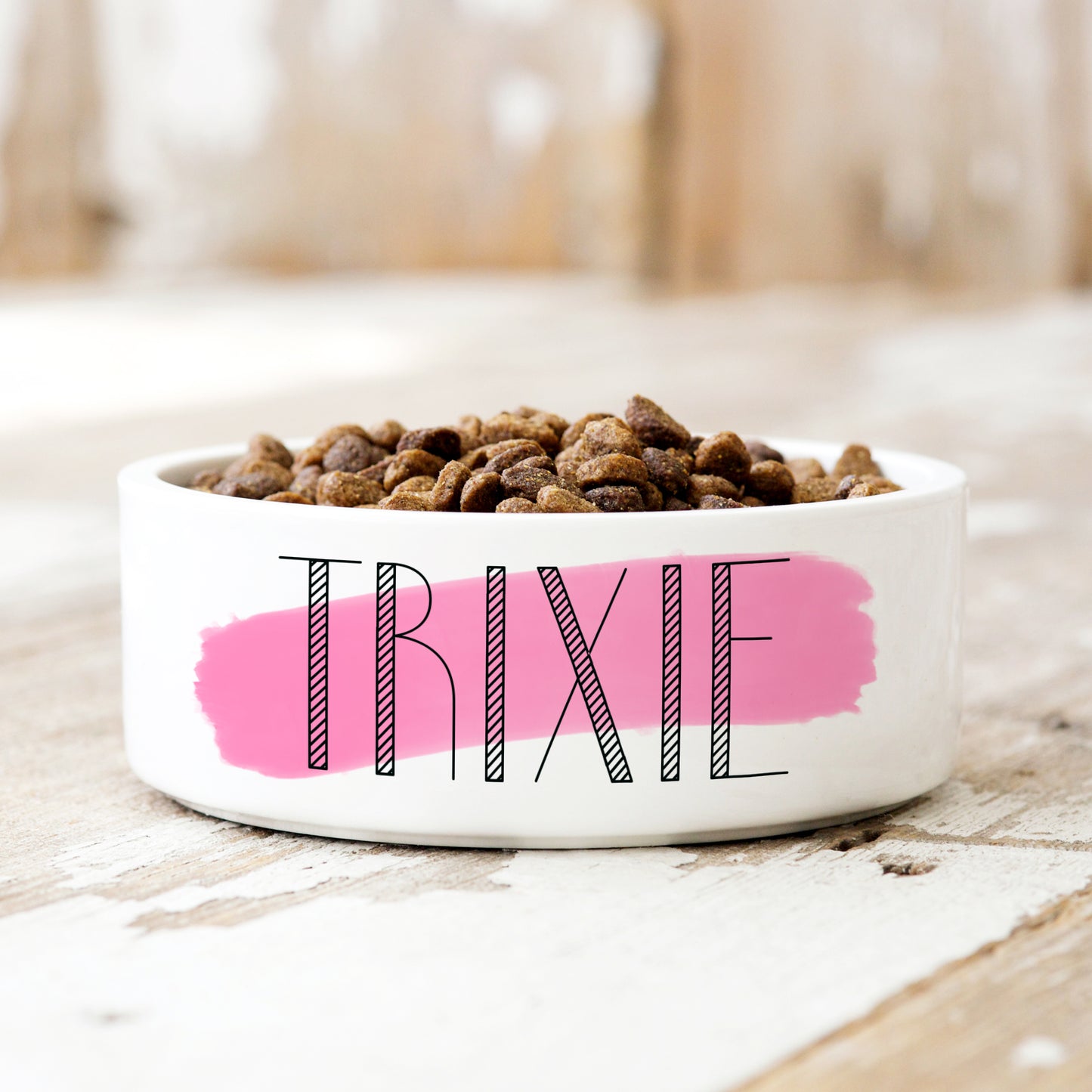 Minimalist Pink Personalised Pet Bowl