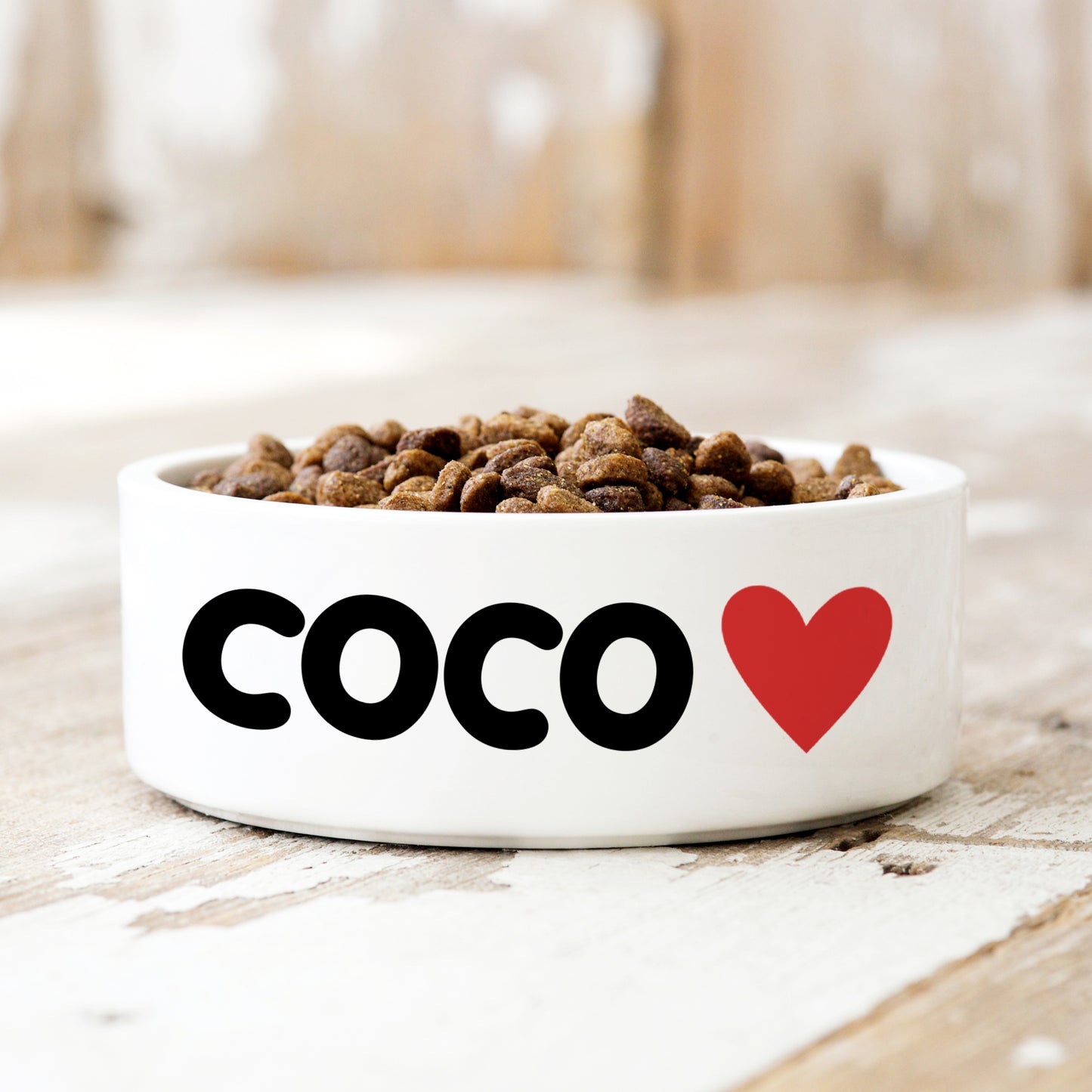 Heart Personalised Pet Bowl