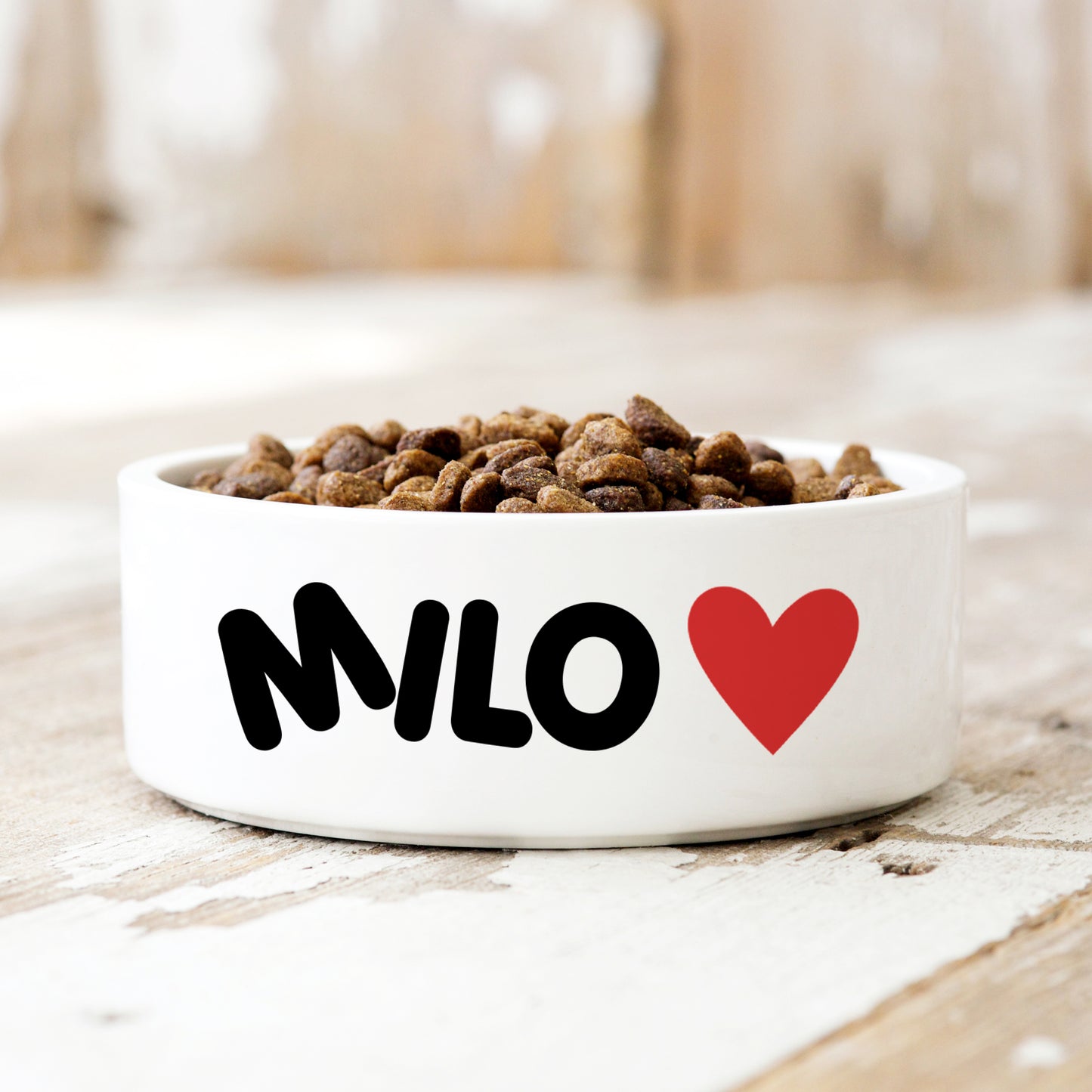 Heart Personalised Pet Bowl