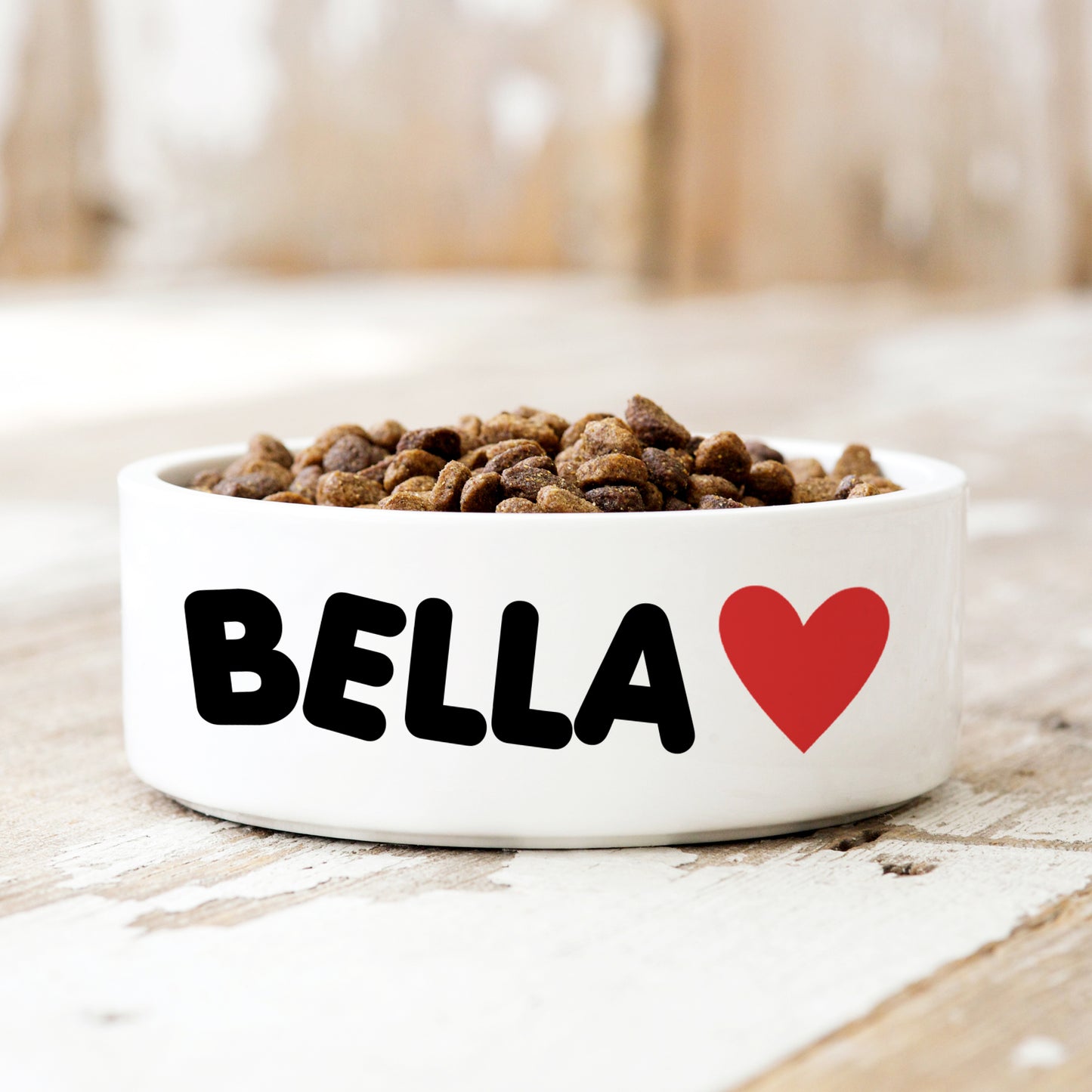 Heart Personalised Pet Bowl