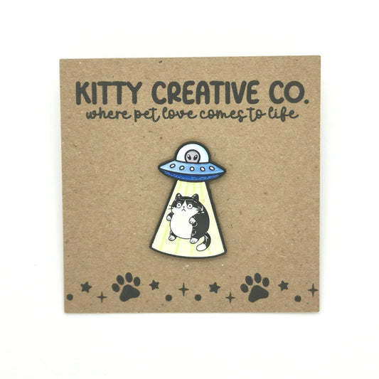 Beam Me Up Kitty Enamel Pin