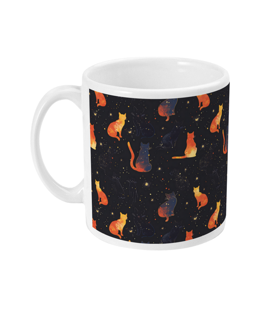 Galaxy Cats Black Mug