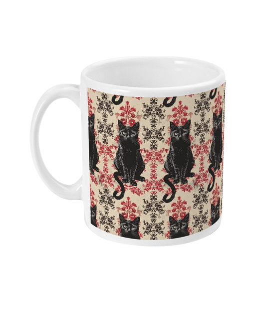 Gothic Cats Red and Black Mug