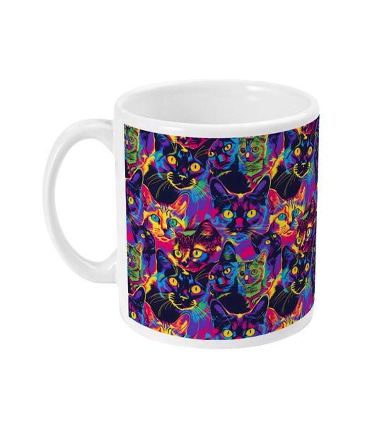 Purple Psychedelic Cats Mug