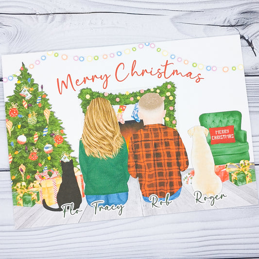 Pet Family Personalisable Christmas Card