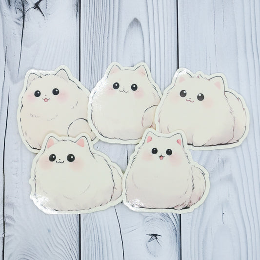 White Cat Stickers