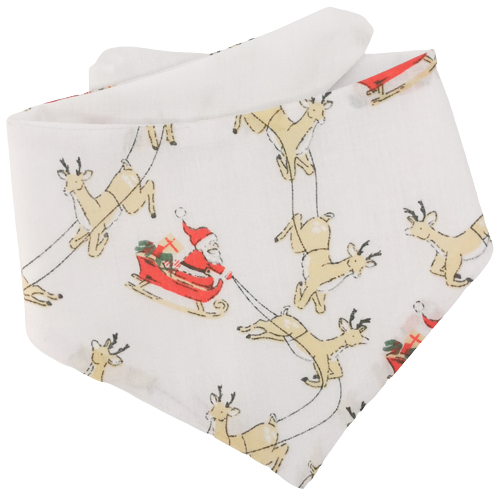 White Christmas Santa Sleigh Bandana