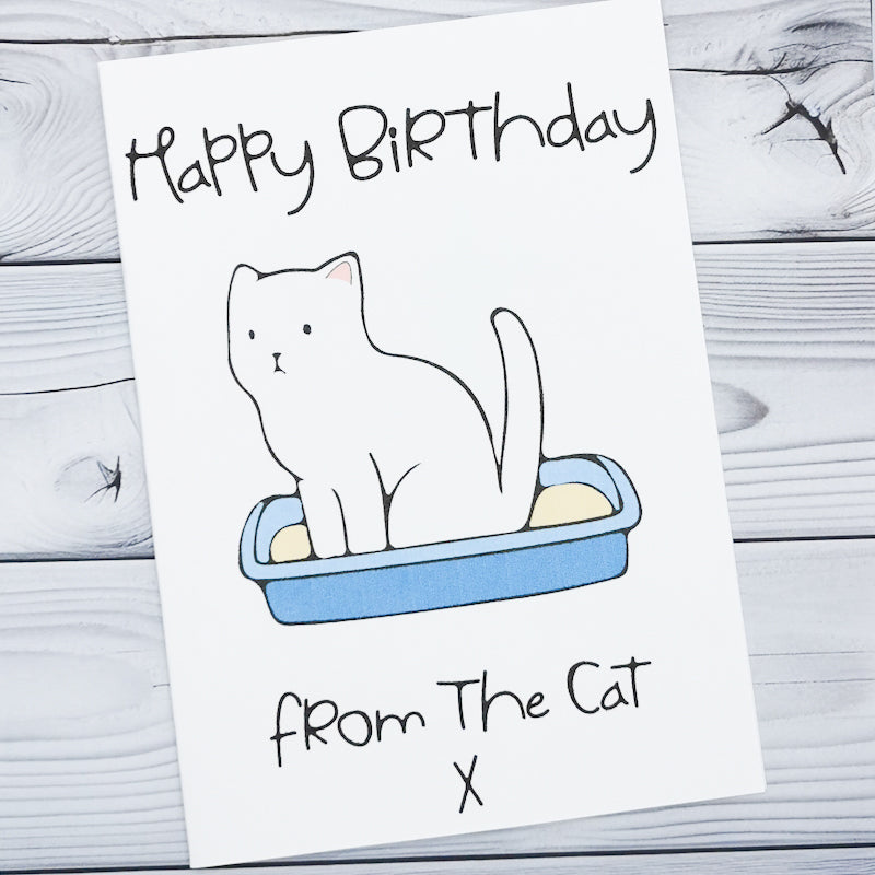 Happy Birthday Cat Litterbox Card