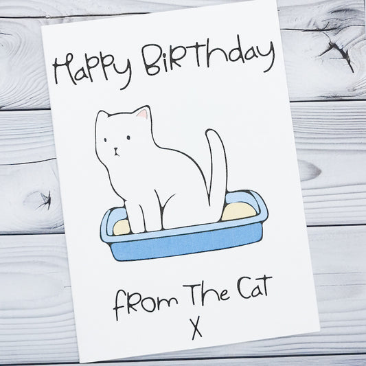 Happy Birthday Cat Litterbox Card