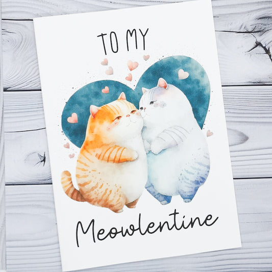 Happy Valentines Day Cat Card