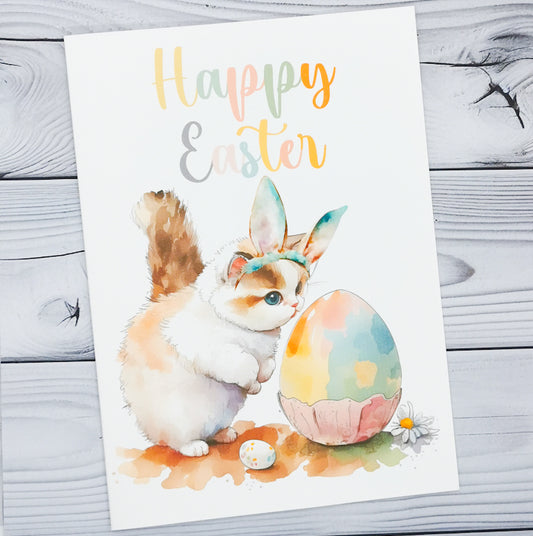 Happy Easter Cat Card