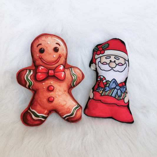 Catnip Cat Toy Gingerbread and Santa