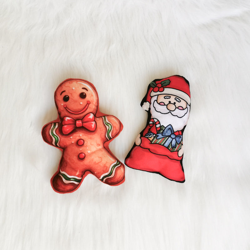 Catnip Cat Toy Gingerbread and Santa