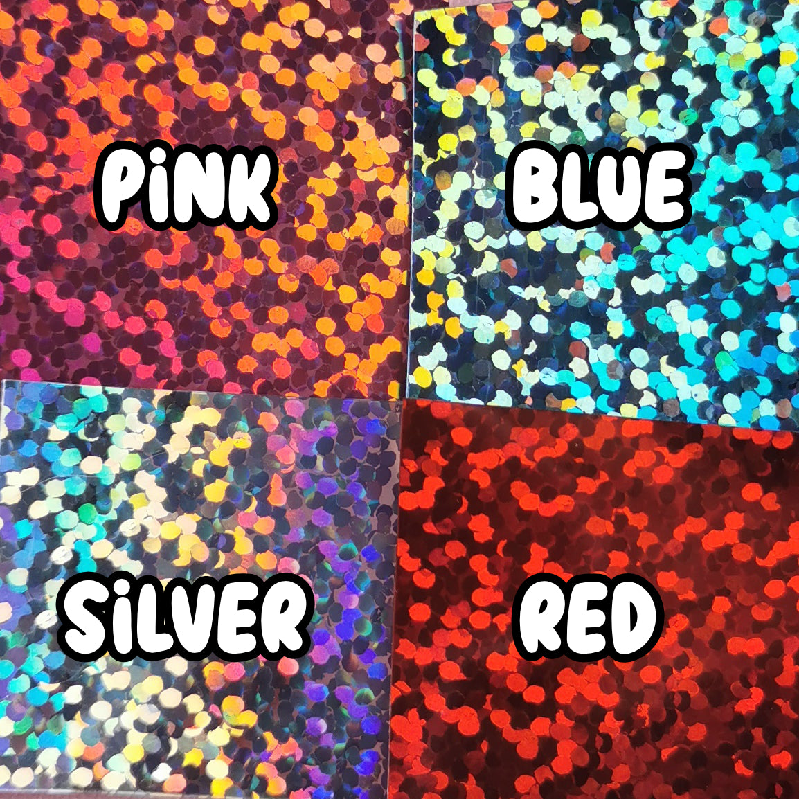 the four options for paw personalisation, pink, blue, silver and red