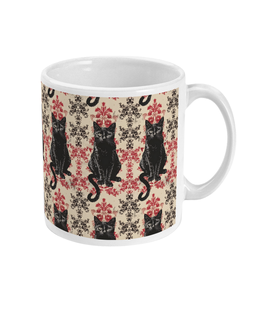 Gothic Cats Red and Black Mug