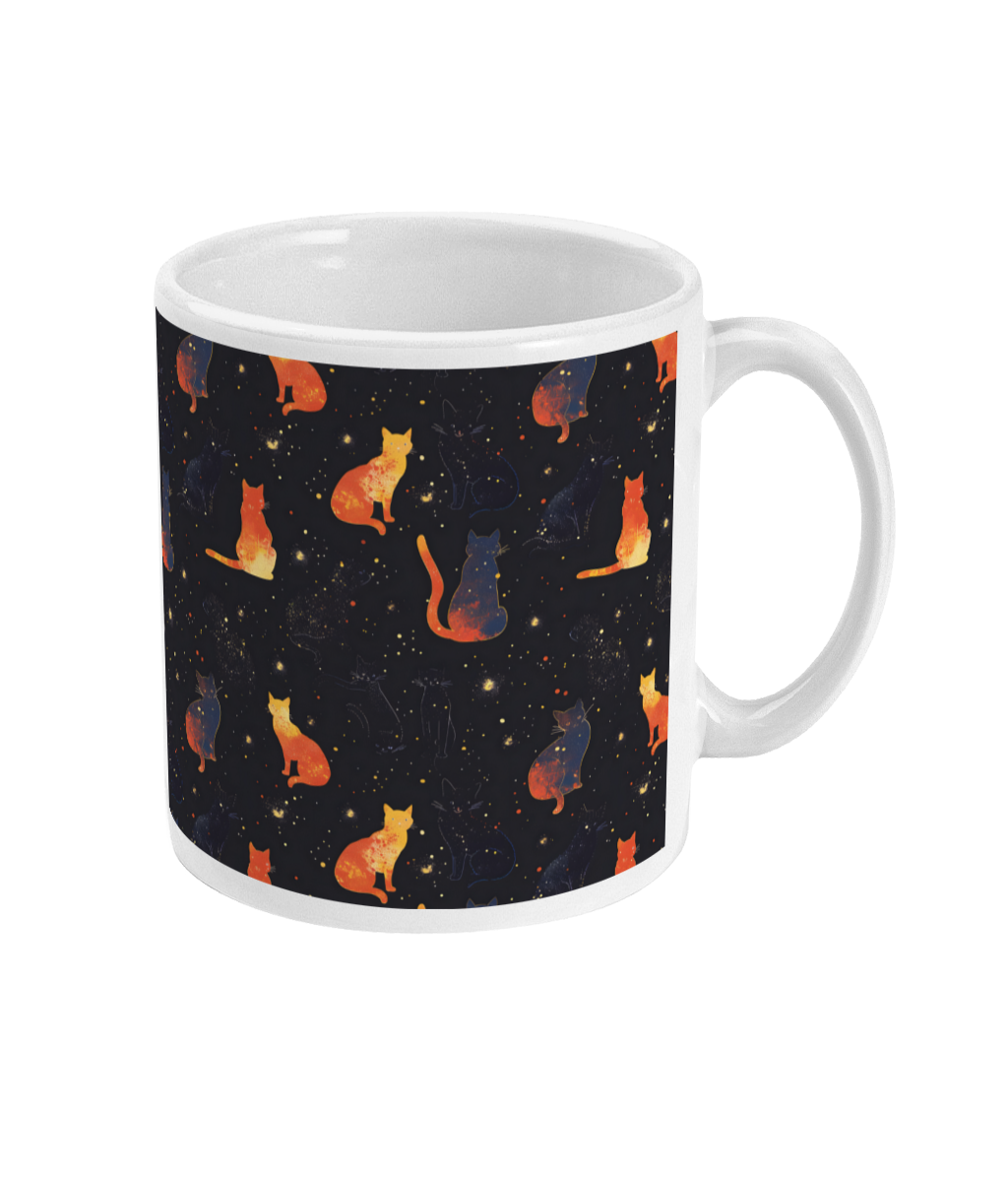 Galaxy Cats Black Mug