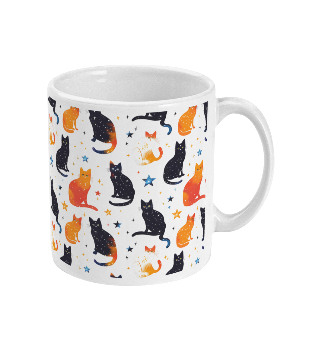 Galaxy Cats White Mug