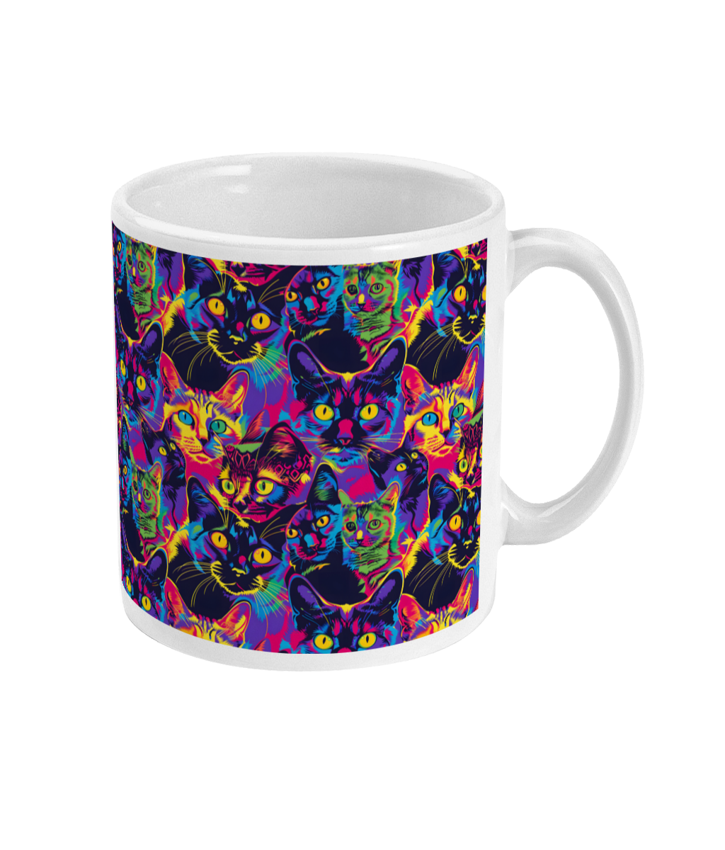 Purple Psychedelic Cats Mug