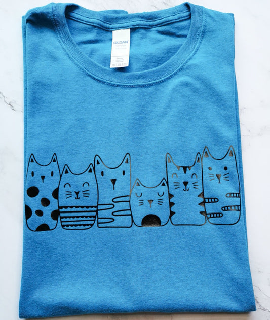 Cats In A Row T-Shirt