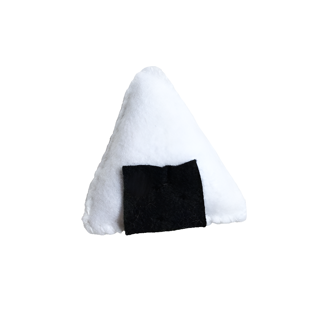 Catnip Cat Toy onigiri made from felt and stuffed with potent catnip