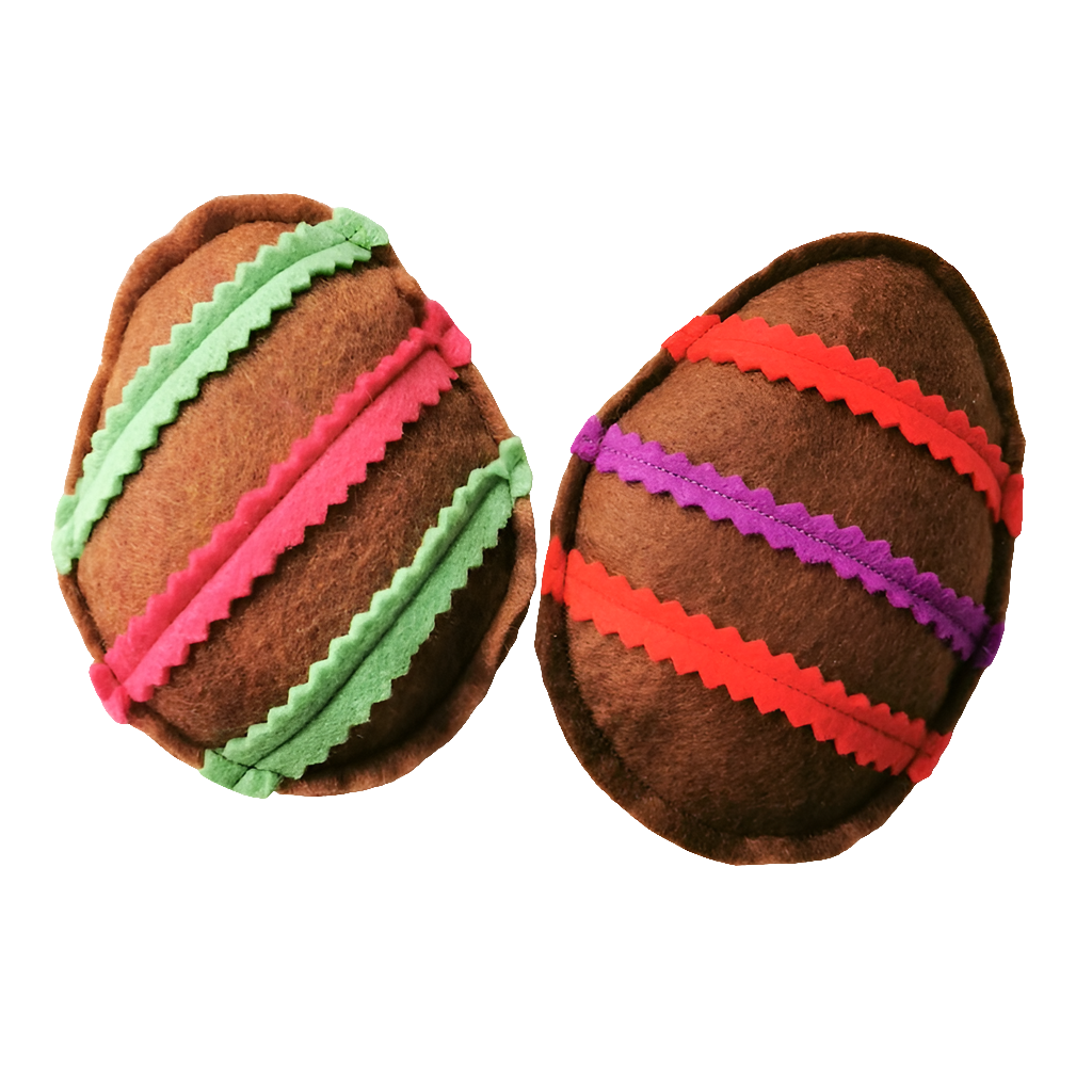 Catnip Cat Toy Easter eggs made from felt and stuffed with strong smelling catnip