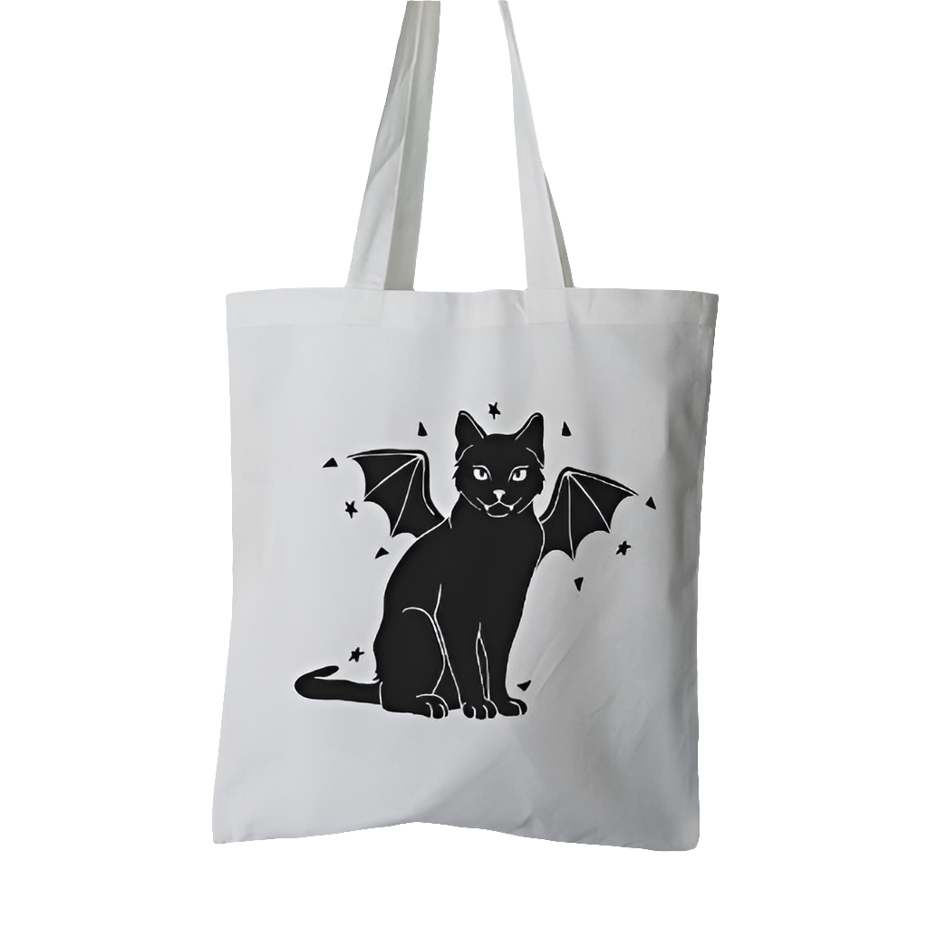 Vampire Cat Cotton Tote Bag