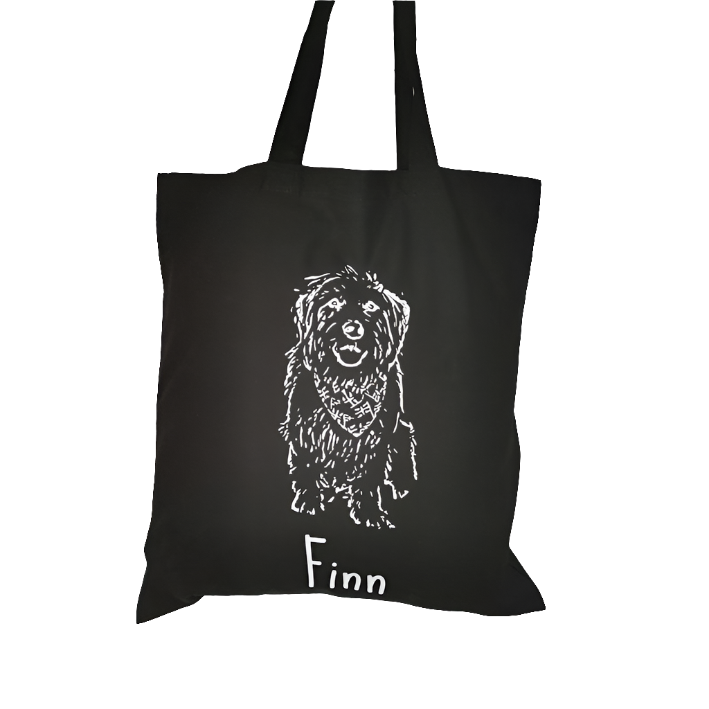 Pet Photo Line Image Cotton Tote Bag