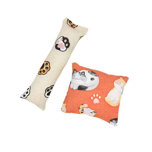 Paws and Cats Catnip Kicker and Pillow Set