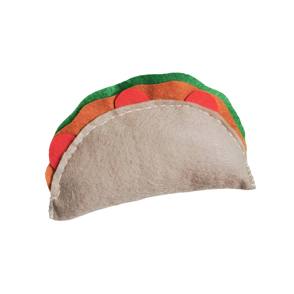 Catnip Cat Toy taco handmade with felt and stuffed with strong smelling catnip